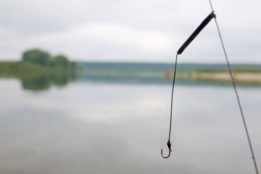 Nehirde su ve balıklar üzerinde olta olta