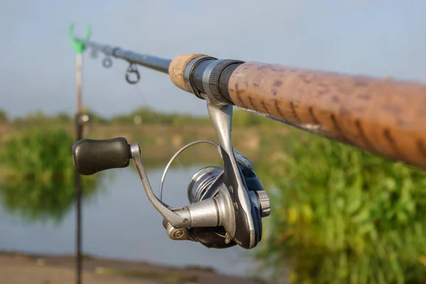 Fishing bell at the end of a fishing rod. Bells will ring when the fish is hooked.