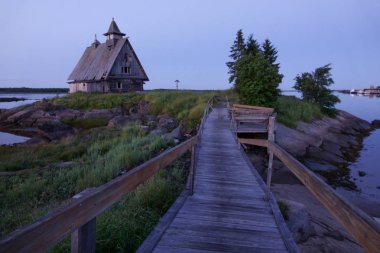 Kem, Karelia Cumhuriyeti, Rabocheostrovsk köyünde film Için Kilise dekorasyon, Kem.