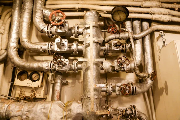 Murmansk, Rusya haziran 2019 Sovyet atomik buzkıran Lenin Motor odası, buhar türbini İçişleri