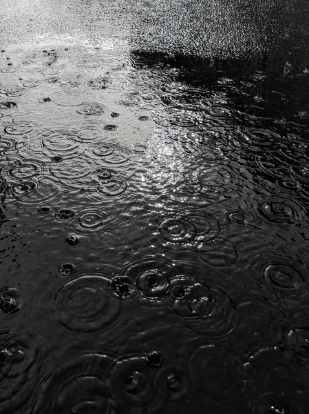 Wassertropfen Auf Der Oberfläche — Stockfoto