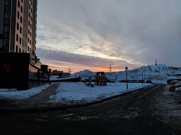 Zonsondergang Stad — Stockfoto