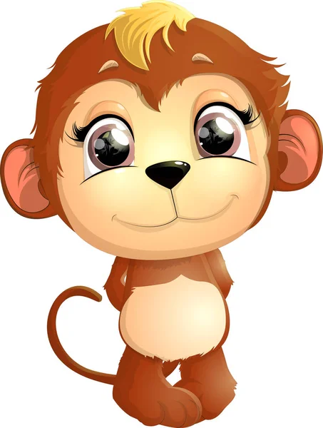 Beautiful cute monkey — Stock Vector