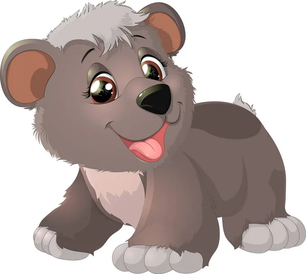 Lindo bebé oso de dibujos animados — Vector de stock