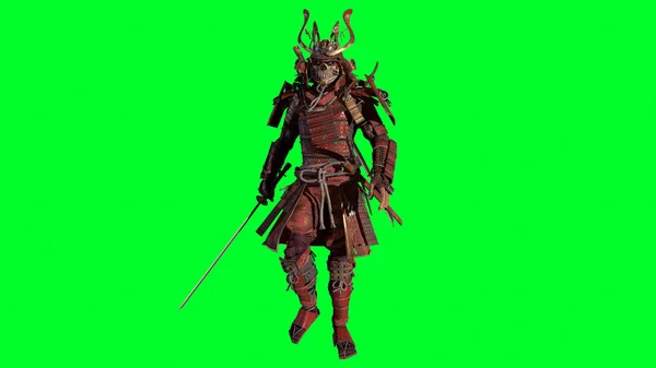 O modelo 3D Samurai Warrior render — Fotografia de Stock