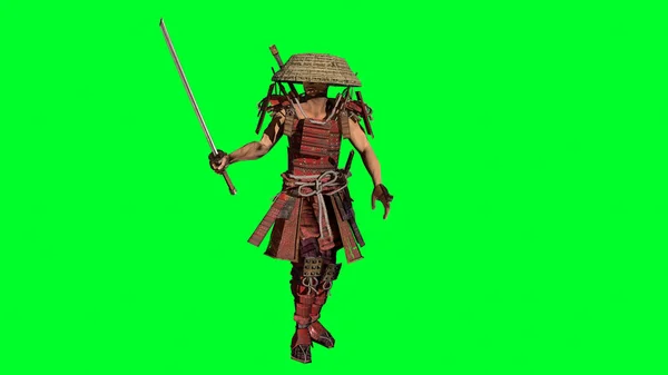 Il Samurai Warrior modello 3d rendering — Foto Stock