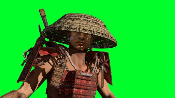 O modelo 3D Samurai Warrior render — Fotografia de Stock