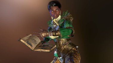 Sihirli güzel kadın 3d render