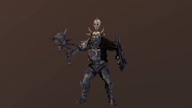 şiddetli orc fighter 3d render