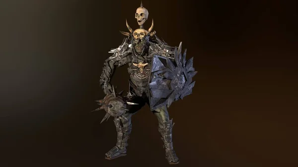 Orc zaciętej fighter 3d renderowania — Zdjęcie stockowe