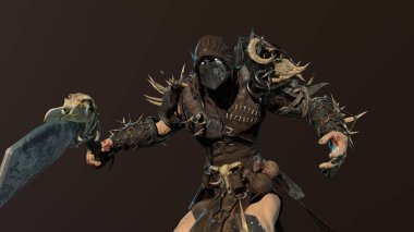 şiddetli orc fighter 3d render