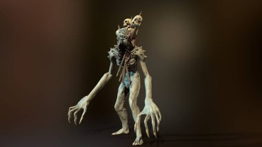 Nükleer Post-Apocalypse mutant 3D render