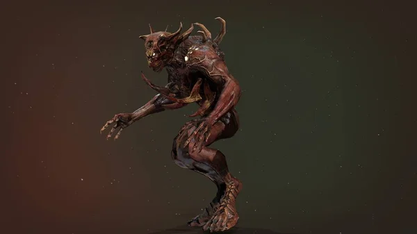 Predator mutant 3D renderowania — Zdjęcie stockowe