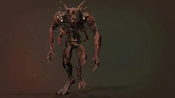 Predator mutant 3D renderowania — Zdjęcie stockowe