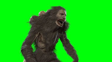 Wendigo mitolojik canavar 3D görüntüleme