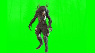 Wendigo mitolojik canavar 3D görüntüleme