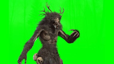 Wendigo mitolojik canavar 3D görüntüleme