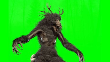 Wendigo mitolojik canavar 3D görüntüleme