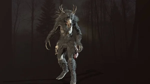 Wendigo mythische Monster 3d rendern — Stockfoto