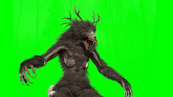 Wendigo monstro mítico 3d render — Fotografia de Stock