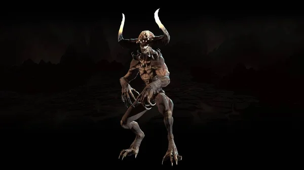 Demônio mítico monstro 3d render — Fotografia de Stock