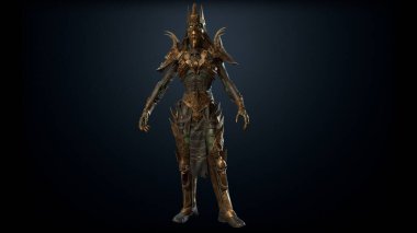 Necromancer, render 3D model on the background clipart