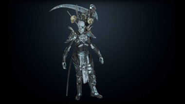 Necromancer, render 3D model on the background clipart