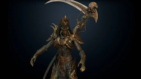 Necromancer, maak 3D model op de achtergrond — Stockfoto