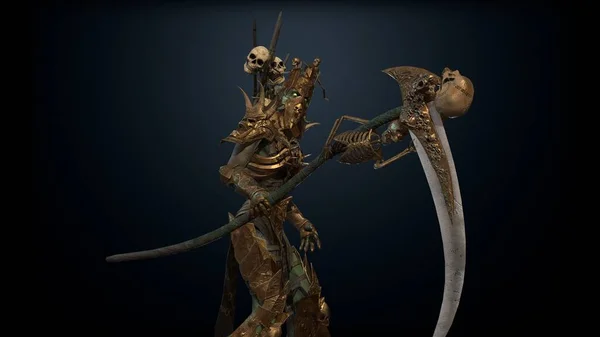 Necromancer, render 3D modell a háttérben — Stock Fotó