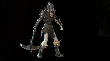 Necromancer, arka planda 3B modeli oluştur
