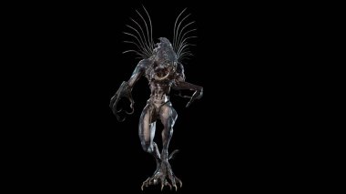 Şeytani mitolojik canavar 3D görüntüleme