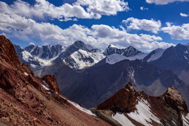 Zortashkol Geçidi 'nden Muzkol Sıradağları Panoraması' na! Pamir Dağları, Tacikistan ülkesi..