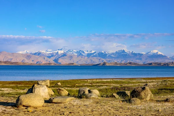 Dawn Overlooking Karakul Lake Tajikistan — Stock Photo, Image