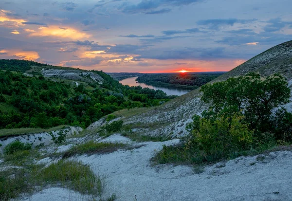 Beautiful Sunset Don River Boguchar Voronezh Region Russia — Stock Photo, Image