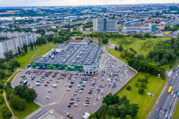 Tienda Verde Fondo Parte Industrial Minsk Distrito Shabany —  Fotos de Stock