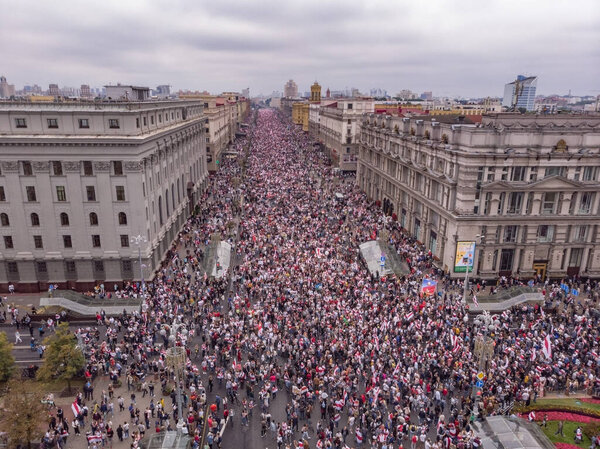 March a million in Minsk! Millions of people took to the streets of Minsk! The turning point of the revolution! The biggest rally in Belarus! for the whole history! Lukashenka go away!