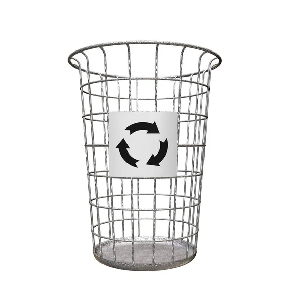 Recycling Trash Can Render Garbage Basket — Stock Photo, Image