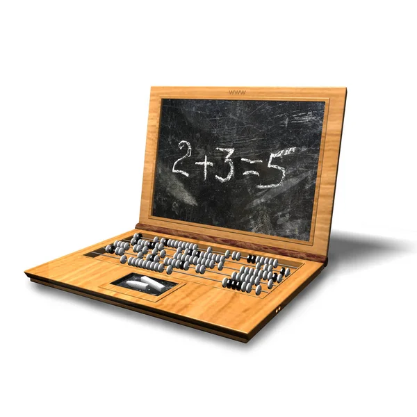 Laptop Twórczy Drewniany Notebook Renderowanie Drewnianego Notebooka — Zdjęcie stockowe