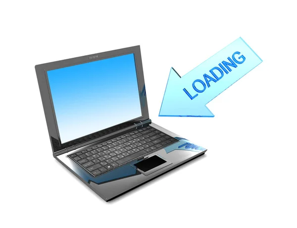 Rendering Laptop Content Download Indicator — Stock Photo, Image