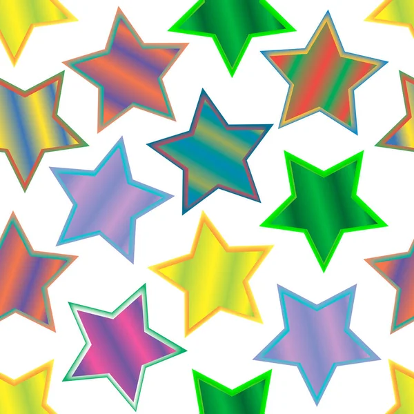 Nahtloses Muster Aus Bunten Sternen — Stockvektor
