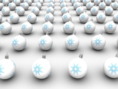 beyaz bir arka plan üzerinde Noel oyuncaklar 3D render