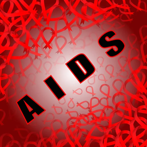Consciência Aids Red Ribbon Conceito Dia Mundial Sida Ilustração Vector —  Vetores de Stock