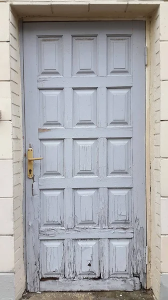 Door. Wooden panel doors in the doorway