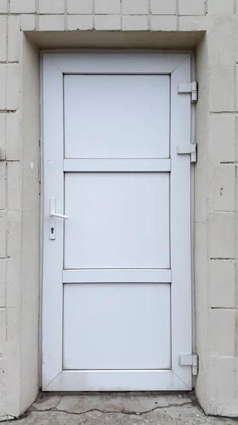 metal-plastic entrance doors in the wall opening