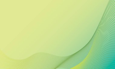 Arka plan. Yaratıcı arka plan. Turkuaz sarı gradyan üzerinde pürüzsüz çizgiler. Vektör grafikleri