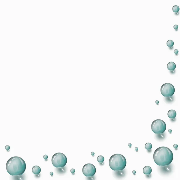 Balóny Rám Koulí Skleněné Koule Vektorová Grafika Skleněné Korálky Úhlem — Stockový vektor
