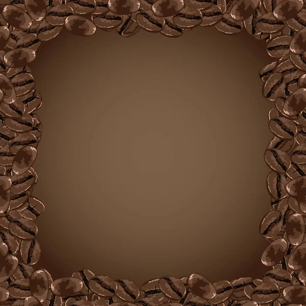 Rahmen Banner Kaffeebohnen Rahmen Aus Gebratenen Kaffeebohnen Vektorgrafik — Stockvektor