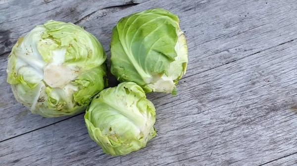 Cabbage White Cabbage Photo White Cabbage Woody Background — Stock Photo, Image