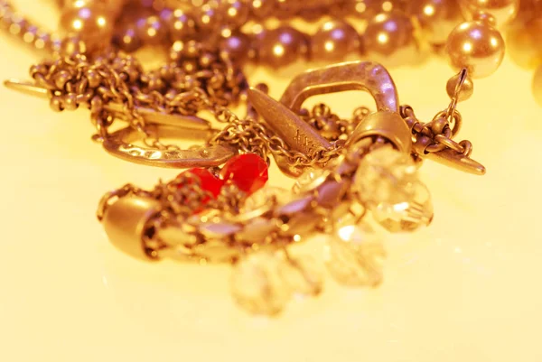 Schmuck Halsketten Und Ohrringe Juwelen Aus Gold Und Silber — Stockfoto
