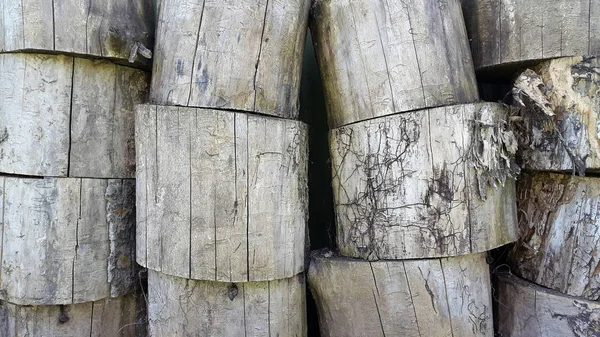 Tűzifa Fűrészelt Rönkök Fűrészelt Fák Tömbje — Stock Fotó
